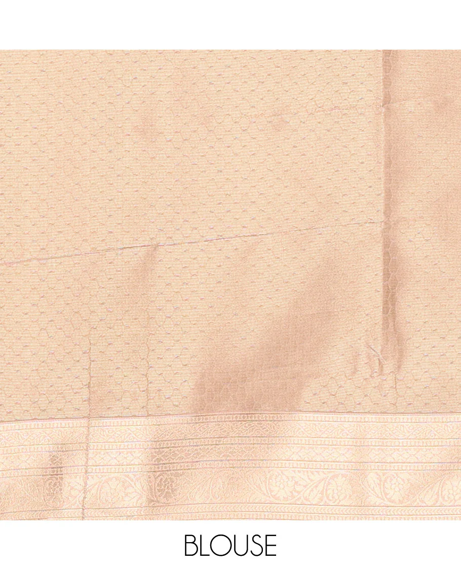 Black Elite Soft Silk Saree, Enthralled with Checked Design on Its Body, Complemented by a Contrast Border of Jungle-Themed Flora-Fauna Motifs, a Pallu of Checked Design, and Paired with a Contrast Blouse - Image 3