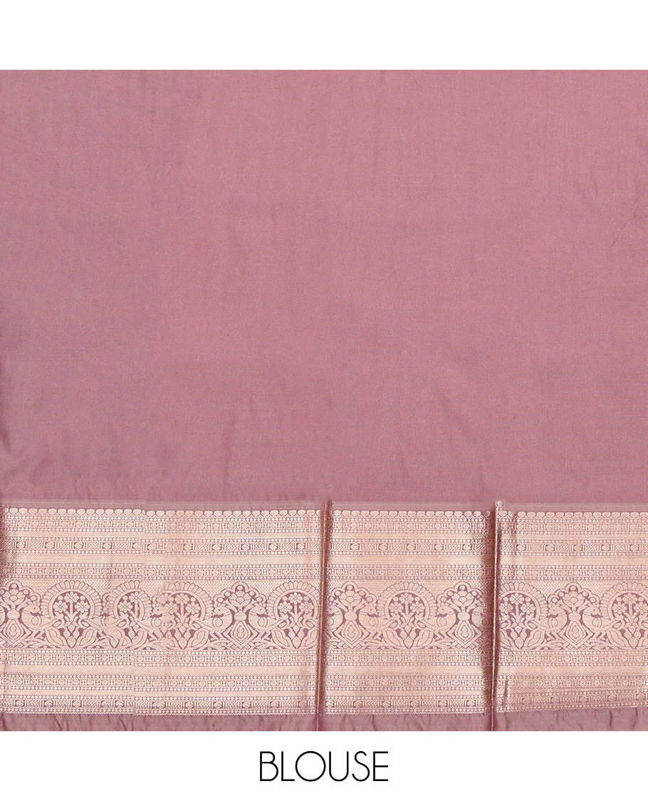 Blue Budget Silk Saree, Accentuated with Zari Buttas, Complemented by a Contrast Traditional Zari Border, Pallu of Intricate Designs, and a Contrast Blouse - Image 4