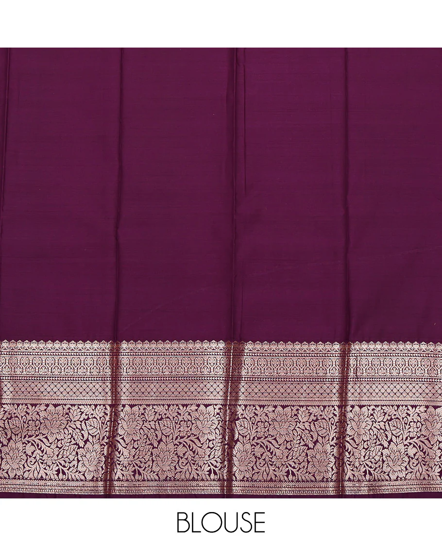 Blue Budget Silk Saree, Enriched with Zari Buttas All Over Its Body, Complemented by a Contrast Traditional Zari Design Border, Intricate Pallu, and Paired with a Contrast Blouse - Image 4