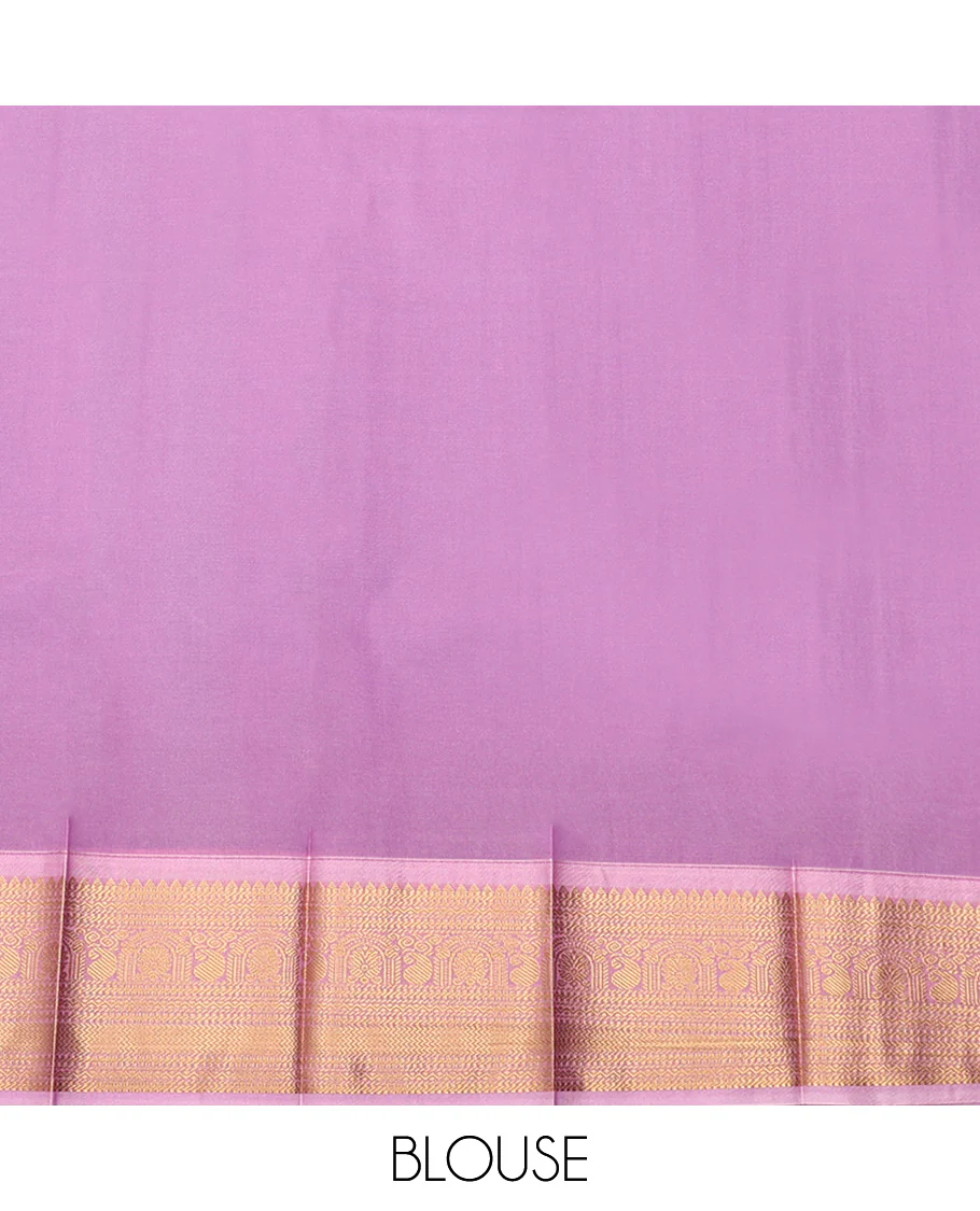 Blue Budget Silk Saree, Mesmerized with Zari Buttas All Over Its Body, Complemented by a Contrast Traditional Zari Design Border, Grand Jaal Pallu, and Paired with a Contrast Blouse - Image 4