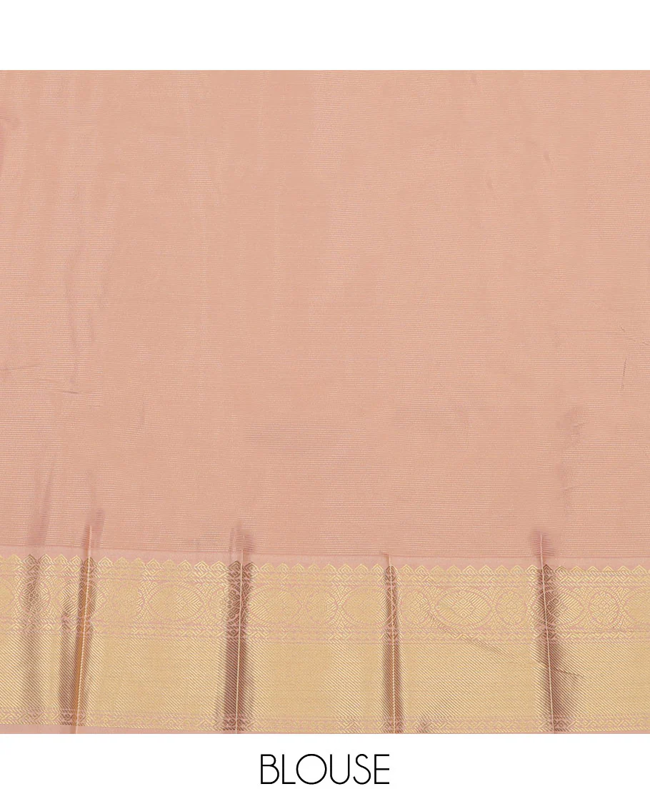 Blue Budget Silk Saree, Showcasing Zari Stripes on Its Body, Complemented by a Contrast Traditional Zari Design Border, Grand Jaal Pallu, and Paired with a Contrast Blouse - Image 4
