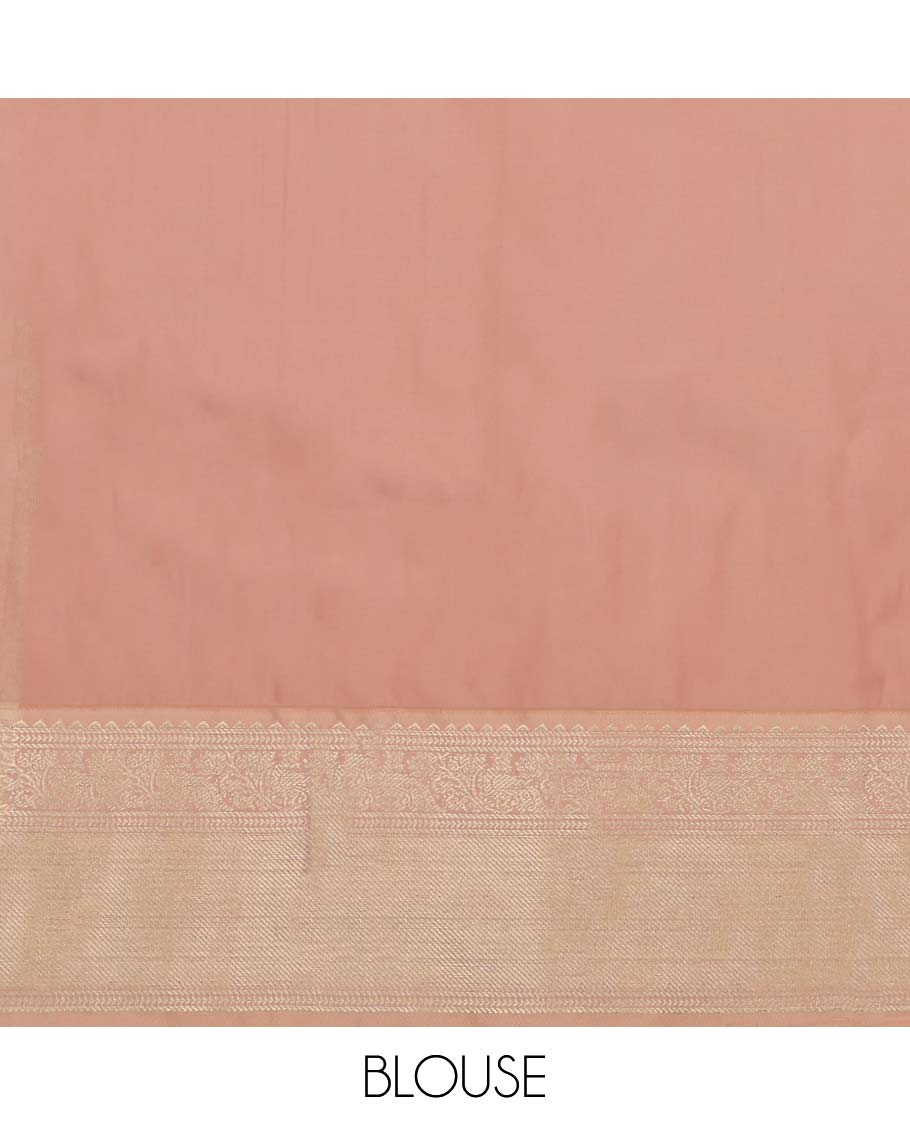Blue Budget Silk Saree, Woven with Butta Enclosed Checks, Complemented by a Contrast Traditional Zari Design Border, Grand Jaal Pallu, and Paired with a Contrast Blouse - Image 4