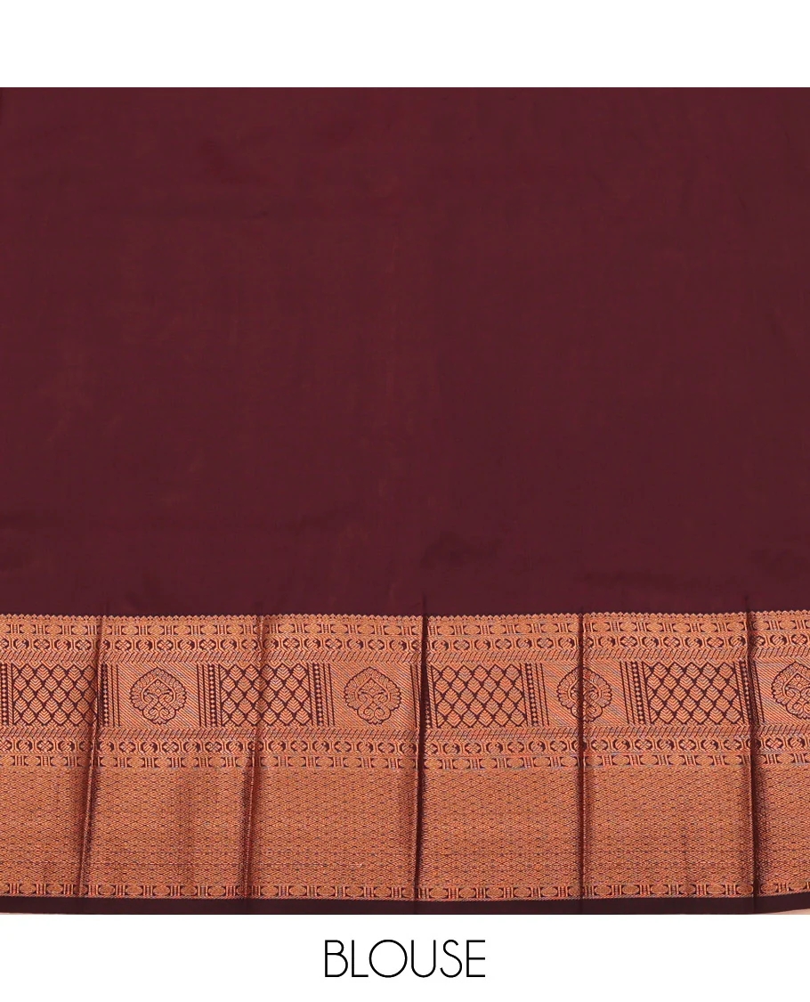 Blue Budget Silk Saree, Woven with Zari Buttas on Its Body, Complemented by a Contrast Traditional Zari Design Border, Grand Pallu, and Paired with a Contrast Blouse - Image 4