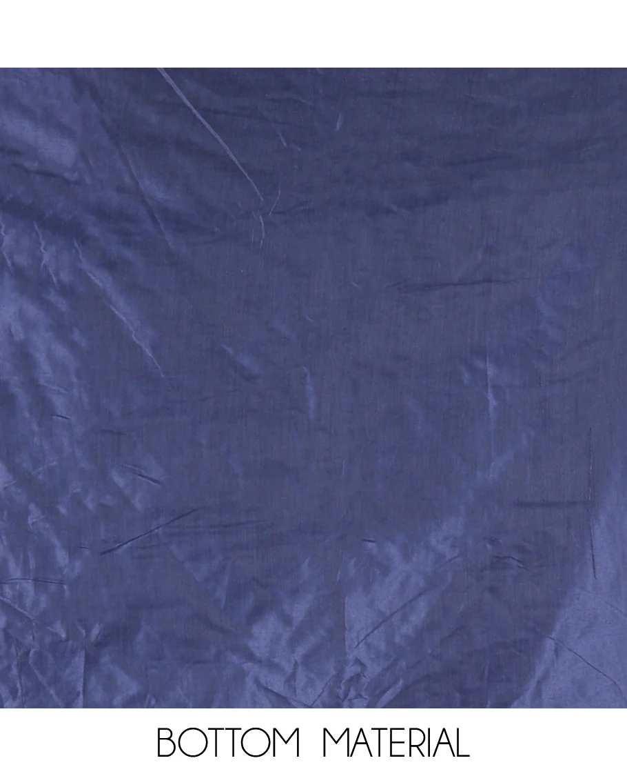 Blue Mul Chanderi Material Chudidar Set, Subtly Printed with Bandhani-Style Printed Top, a Plain Santoon Bottom, and Paired with a Matching Mul Chanderi Bandhani-Dotted and Zari-Woven Dupatta - Image 5