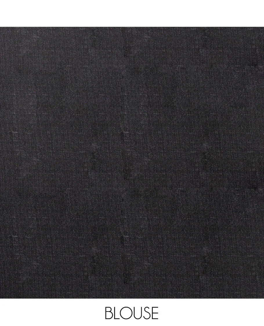 Borderless Black and Purple Art Khadi Cotton Saree, Detailed with Batik Print-Style Vines Print on Its Body, Self-Pallu of Batik Print, and Paired with a Matching Blouse - Image 3
