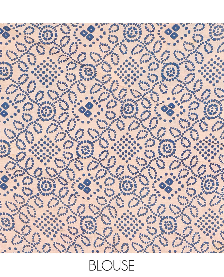 Brown Machine-Printed Kalamkari Cotton Saree, Decked Up with Floral Motifs on Its Body, Complemented by a Contrast Village-Theme Printed Border, Pallu of Peacock Motifs Print, and Paired with a Printed Blouse - Image 3