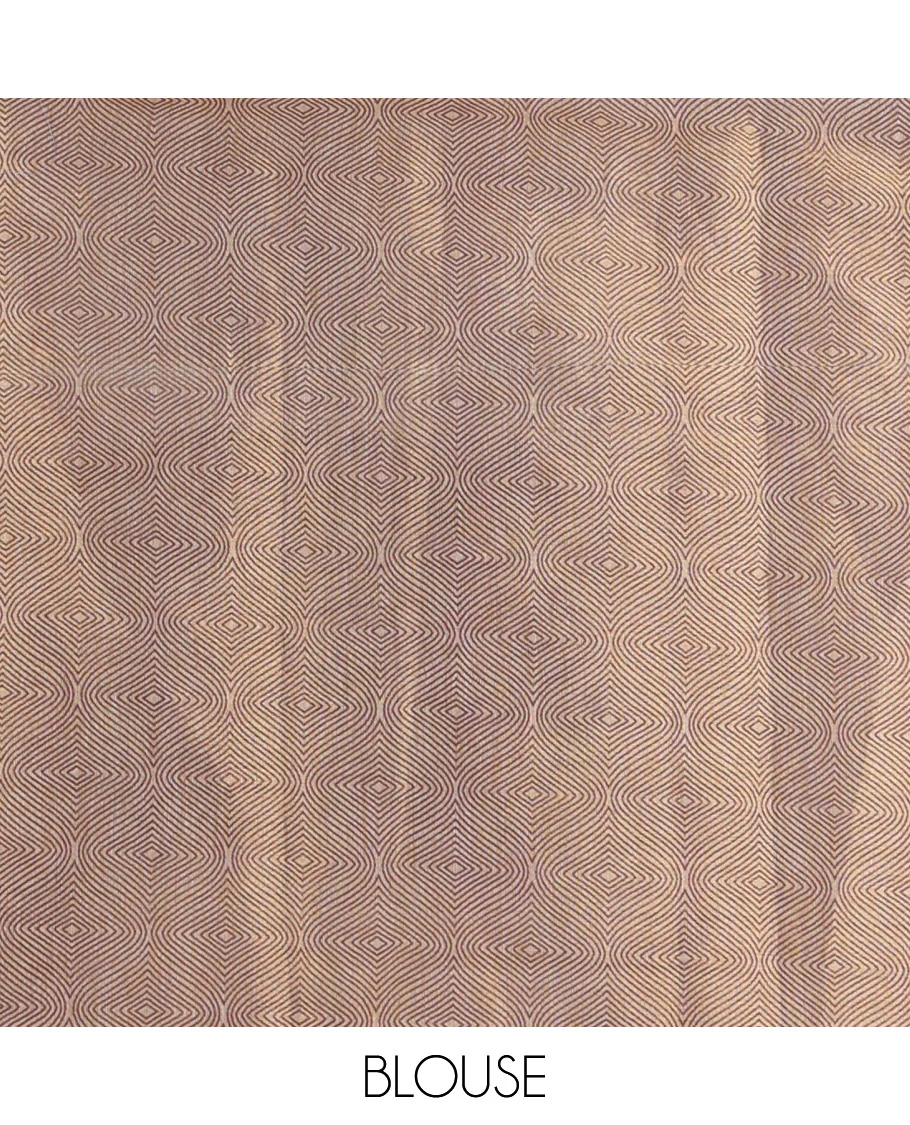 Cream Tissue Saree, Ornamented with Floral Buttas and Mirrorwork, a Self-Border, Ogee Print Pallu, and a Matching Blouse - Image 3
