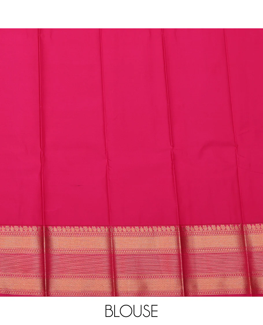 Grey Budget Silk Saree, Sparsely Woven with Paisley Buttas and Stripes All Over Its Body, Complemented by a Contrast Traditional Zari Border, Grand Pallu, and Paired with a Contrast Blouse - Image 4