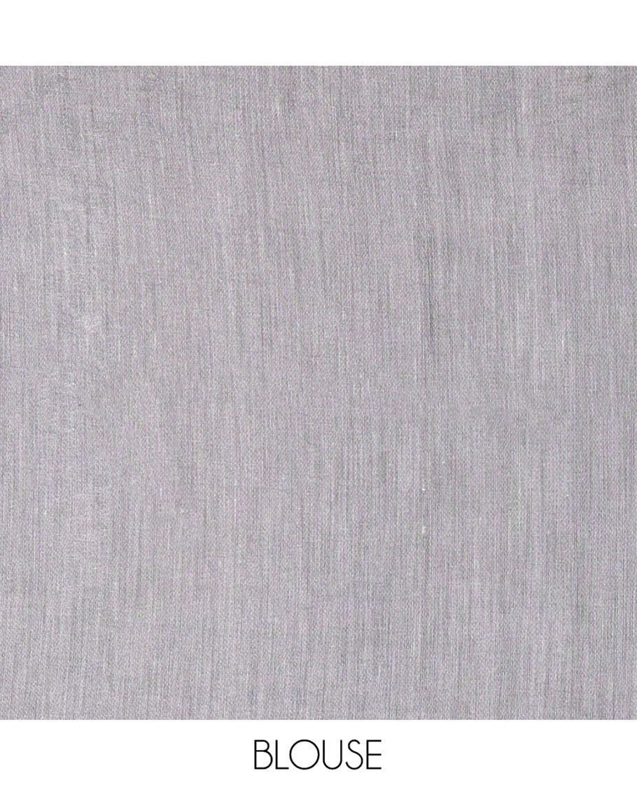 Grey Khadi Mul Cotton Saree, Artfully Printed with Warli Motifs All Over Its Body, Highlighted by a Self-Border of Warli Print, Pallu of Warli Print, and Paired with a Matching Blouse - Image 3