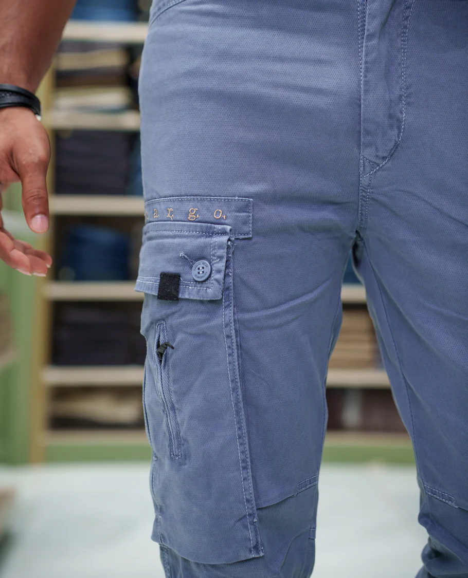 Grey Plain Cotton Cargo Trousers Comes with Straight Fit and Regular Length - Image 6