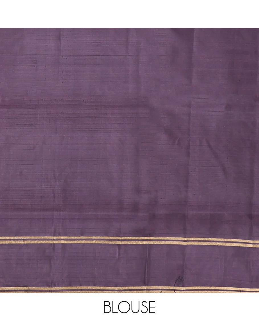 Lavender Mayuri Lite Silk Mix Saree, Gleamed Up with Buttas All Over Its Body, Complemented by Contrast Border, Intricately Designed Pallu, and Paired with a Contrast Blouse - Image 6