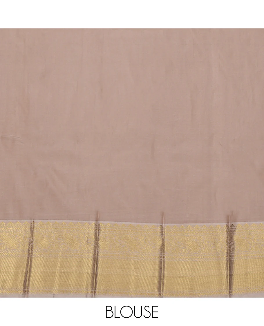 Light Purple Budget Silk Saree, Ornamented with Zari Buttas and Zari Stripes on Its Body, Complemented by a Contrast Traditional Zari Design Border, Gleaming Pallu, and Paired with a Contrast Blouse - Image 4