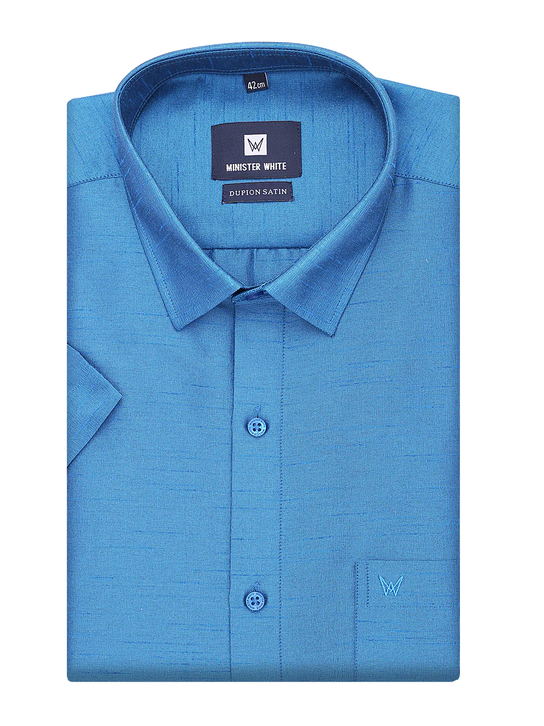 Mens Dupion Satin Regular Fit Royal Blue Colour Shirt