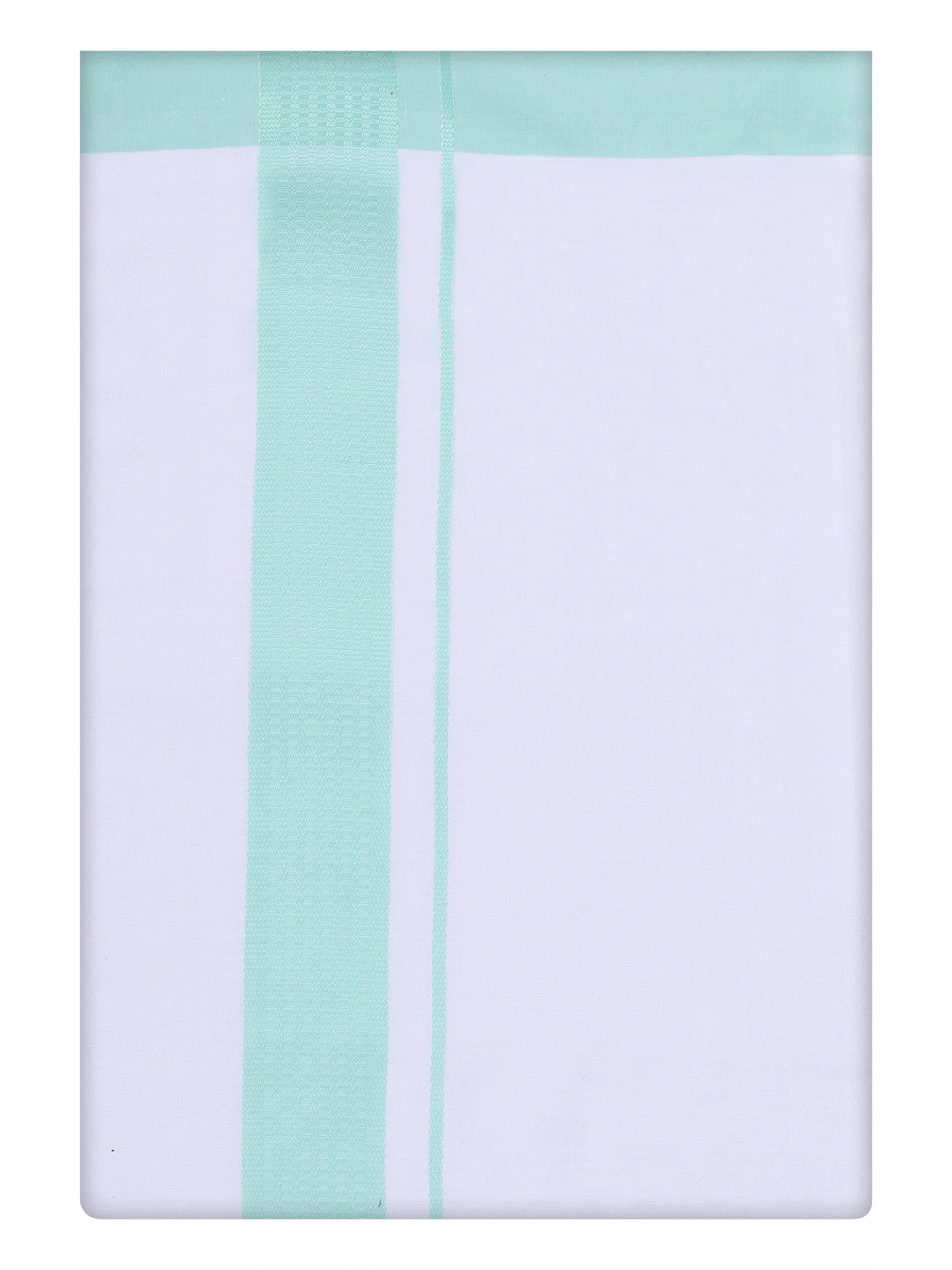 Mens Sea Green Color Shirt with Matching Border Dhoti Combo Casper - Image 7