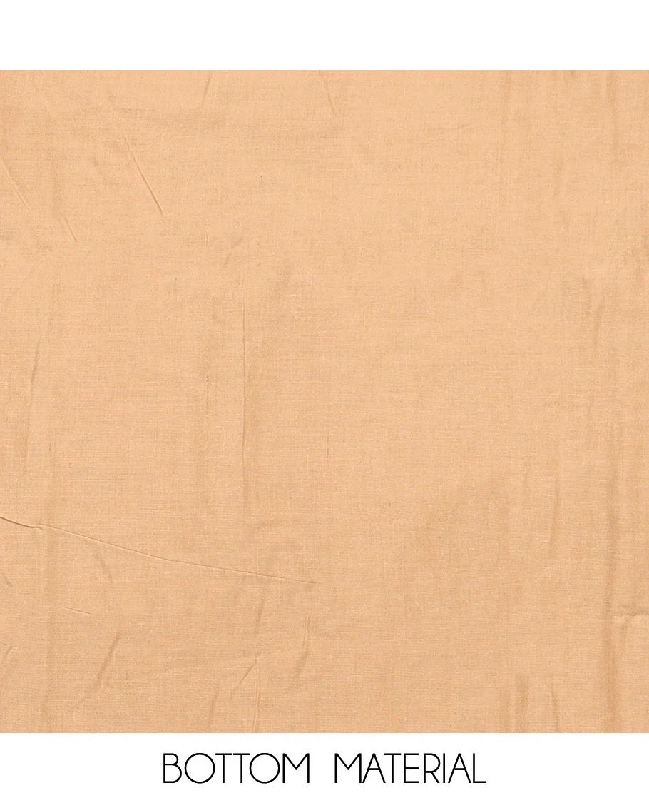 Mustard Cotton Material Chudidar Set, Ornamented with Unique Motifs Block Printed on Its Cotton Top, a Plain Cotton Bottom, and Paired with an Intricately Block Printed Cotton Dupatta - Image 3