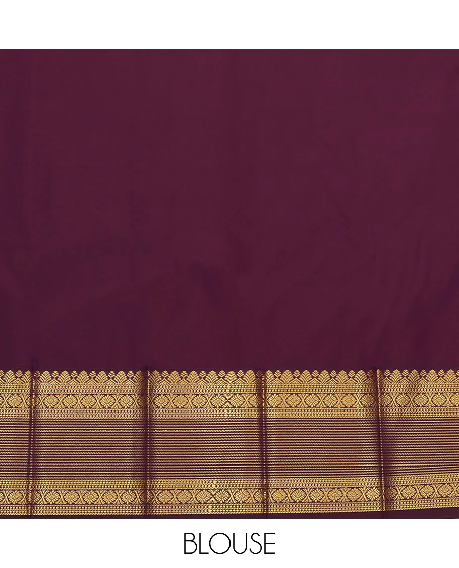 Orange Budget Silk Saree, Embellished with Zari Buttas  All Over Its Body, Complemented by a Contrast Traditional Zari Design Border, Pallu Detailed with Jaal Designs, and Paired with a Contrast Blouse - Image 4
