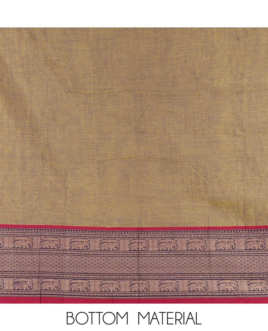 Parrot Green Mercerised Cotton Material Chudidar Set, Plain with Traditional Motifs Woven Thread Bordered Top, a Plain Bottom, and Paired with a Matching Dupatta - Image 5