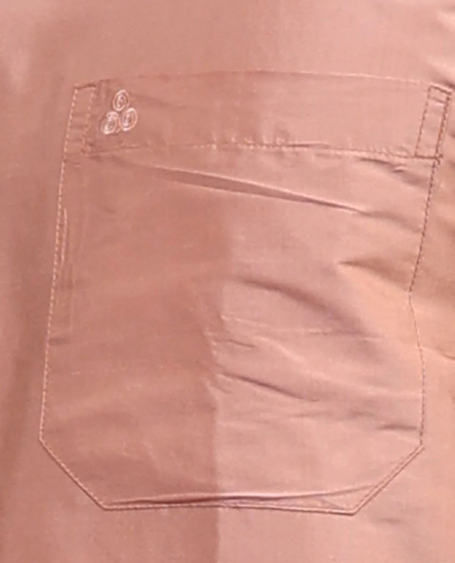 Peach plain design full-sleeve pure-silk shirt - Image 11