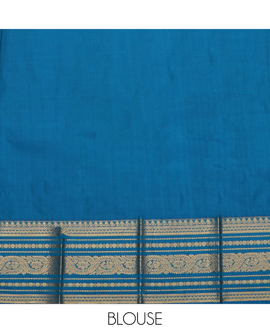 Pink Budget Silk Saree, Crafted with Zari Buttas All Over Its Body, Complemented by a Contrast Traditional Zari Design Border, Grand Diagonally Striped Pallu, and Paired with a Contrast Blouse - Image 4
