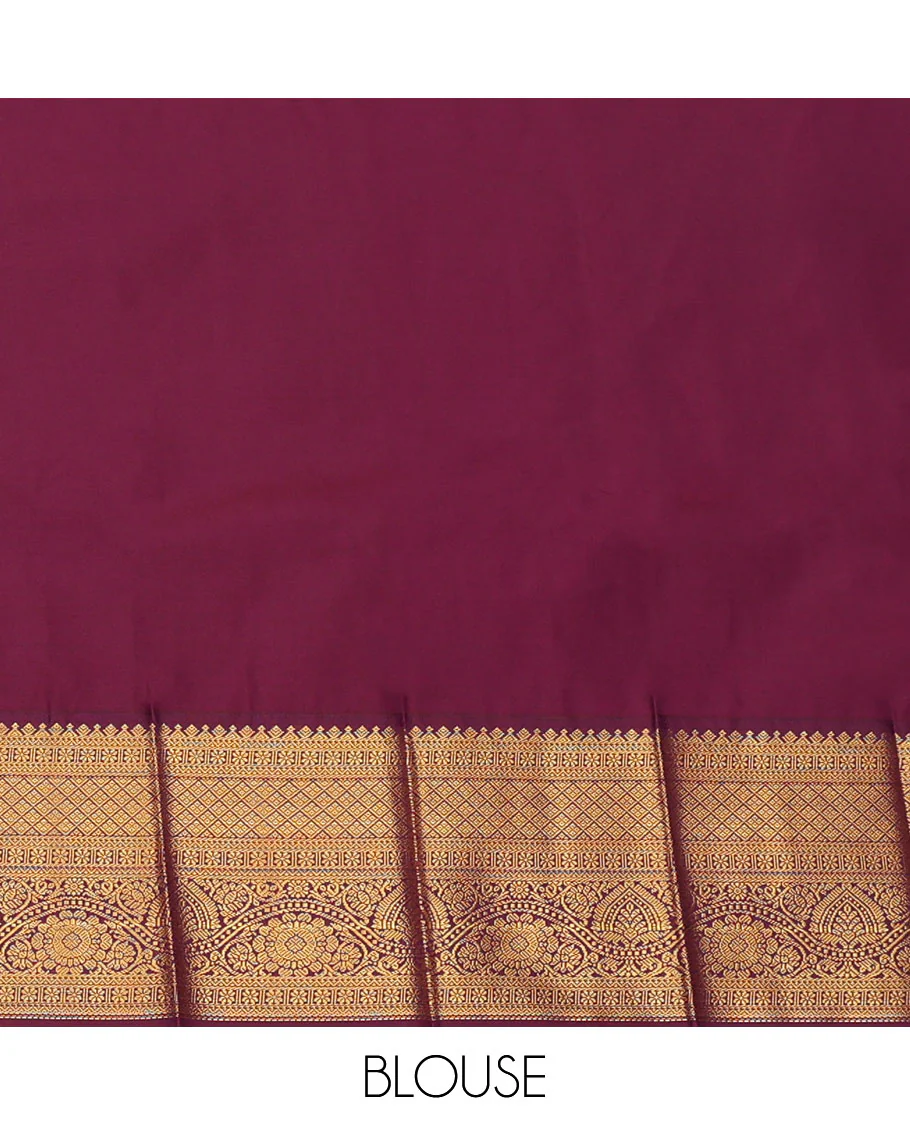 Pink Budget Silk Saree, Embellished with Zari Buttas, Complemented by a Contrast Traditional Zari Border, Grand Jaal Pallu, and a Contrast Blouse - Image 4