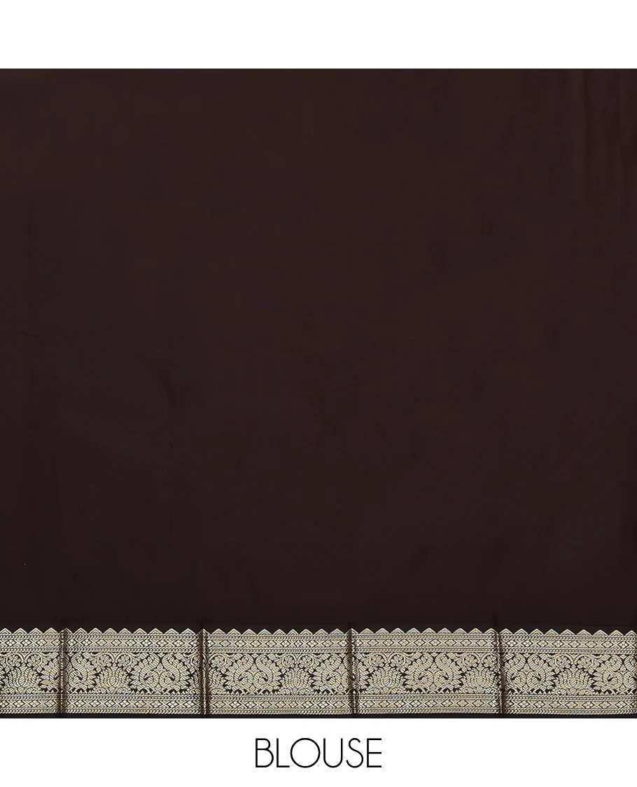 Pink Budget Silk Saree, Gleamed Up with Zari Buttas on Its Body, Complemented by a Contrast Traditional Zari Design Border, Geometric Patterned Pallu, and Paired with a Contrast Blouse - Image 4
