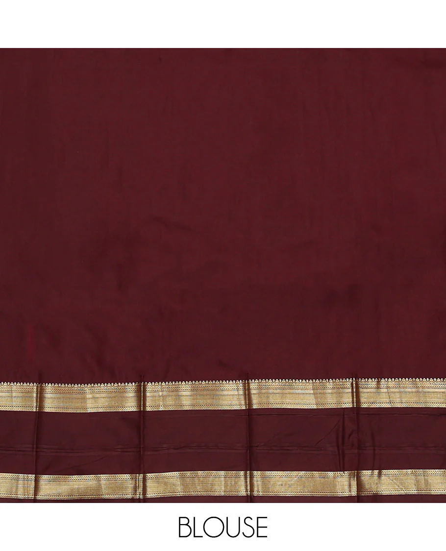 Pink Budget Silk Saree, Richly Detailed with Floral Buttas All Over Its Body, Complemented by a Contrast Traditional Zari Design Rettai Pettu Border, Gracefully Woven Pallu of Jaal Designs, and Paired with a Contrast Blouse - Image 4