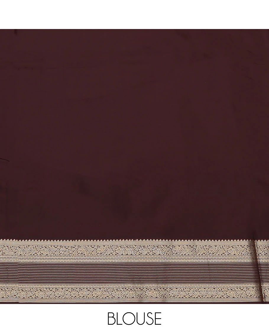 Pink Budget Silk Saree, Subtly Enriched with Zari Buttas on Its Body, Complemented by a Contrast Traditional Zari Design Border, Geometric-Patterned Pallu, and Paired with a Contrast Blouse - Image 4