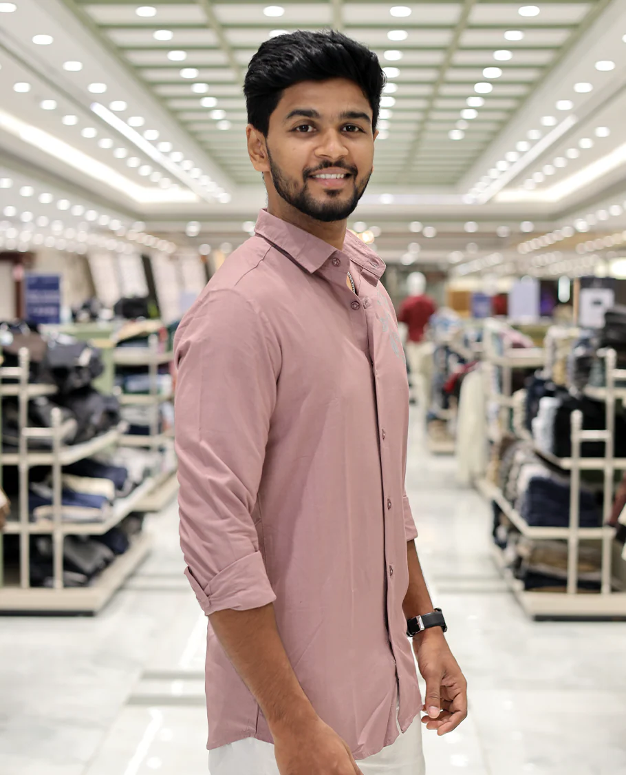 Pink Cotton-Blended Party Wear Shirt, Comes with Floral Print, Full Sleeves, a Spread Collar, a Slim Fit, and Regular Length - Image 3