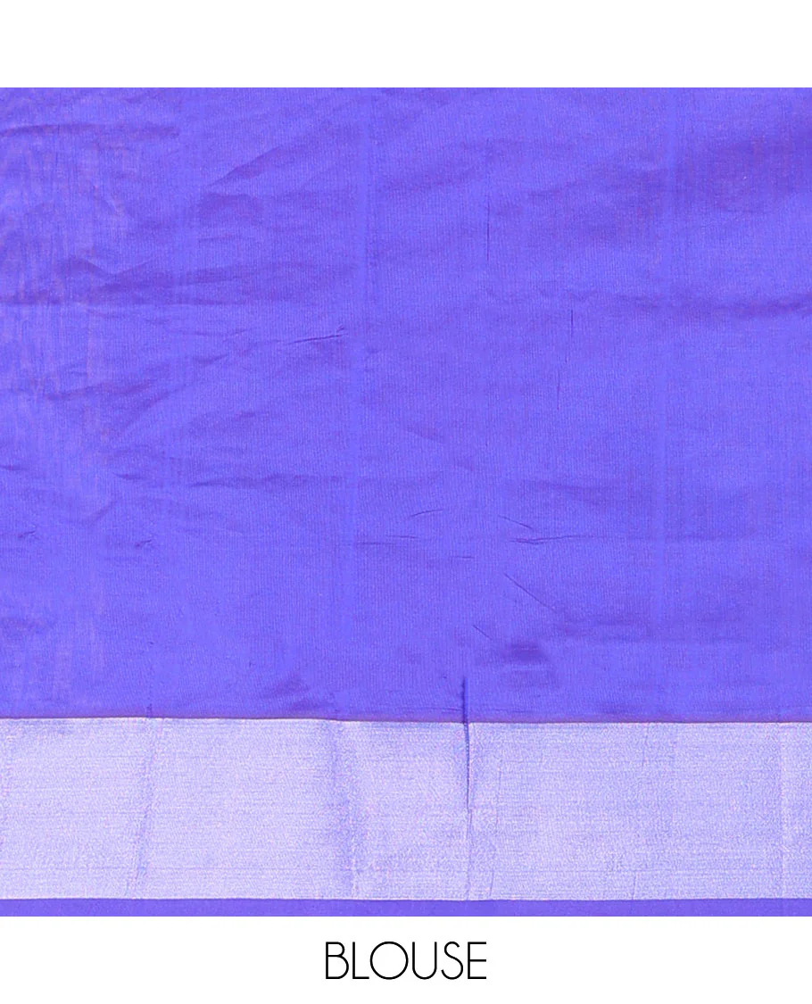 Pink Kuppadam Cotton Saree, Mesmerized with Dove Buttas All Over Its Body, Complemented by Contrast Bavanji Border, Pallu of Ogee Patterns, and Paired with a Contrast Blouse - Image 4