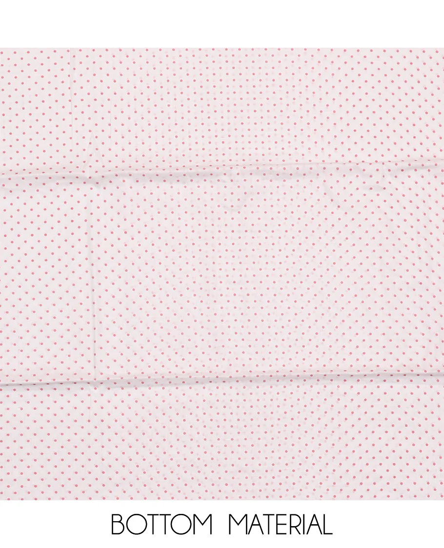 Pink Material Chudidar Set, Adorned with Jaal-Pattern Print and Neck Embroidery on Rayon Top, a Contrast Polka Dot Printed Bottom, and Paired with Embroidered Chiffon Dupatta - Image 3