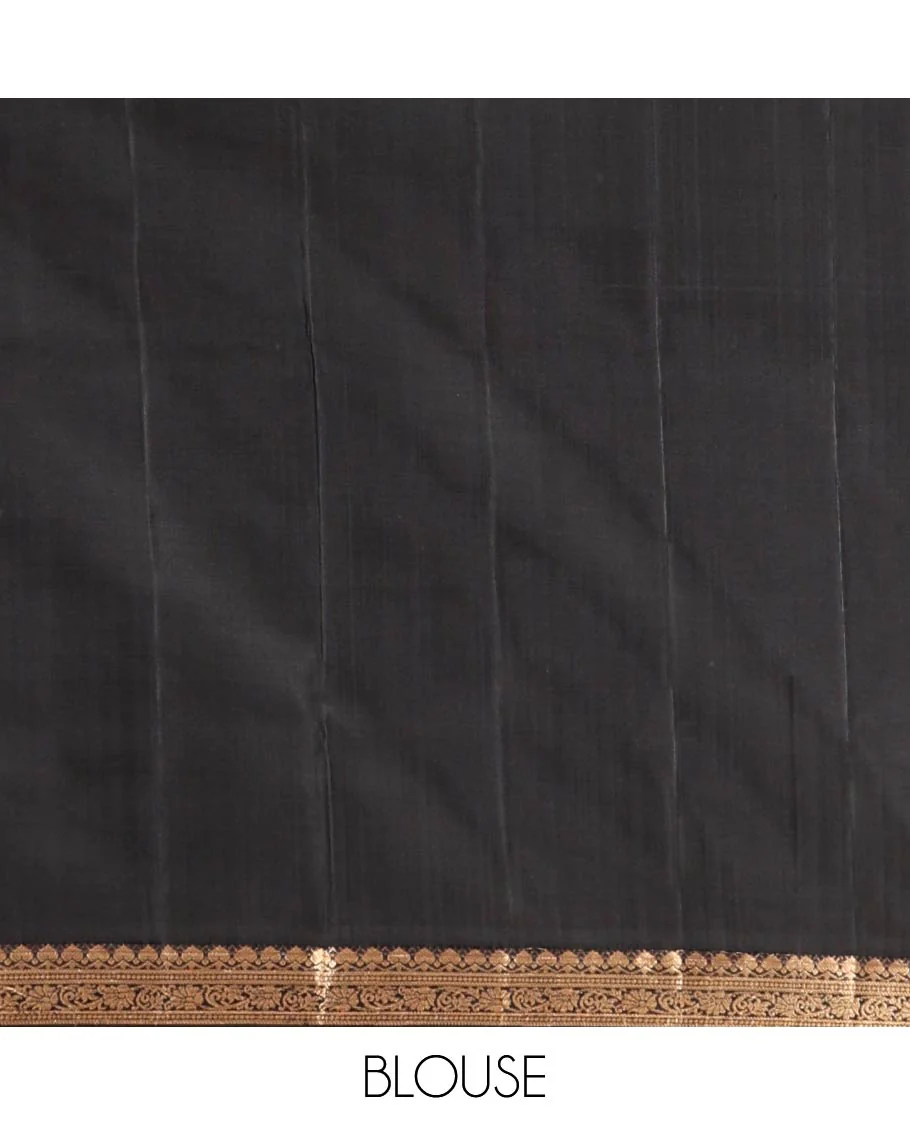 Pink Mayuri Soft Silk Saree, Entralled with Zari Buttas and Floral Creeper Designs On Its Body, Highlighted by Traditional Zari Designs Woven Border, Contrast Grand Pallu and Paired with a Contrast Blouse - Image 6