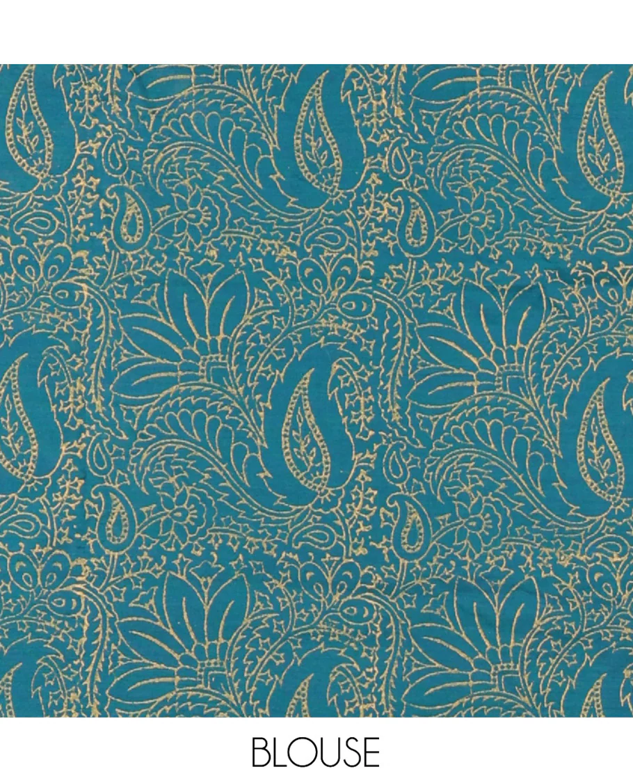 Pink South Cotton Saree Subtly Block Printed with Peacock Motifs, Complemented with a Self-Border of Bold Peacock Motifs Block Print, and a Contrast Paisley-Floral Block Printed Blouse - Image 3