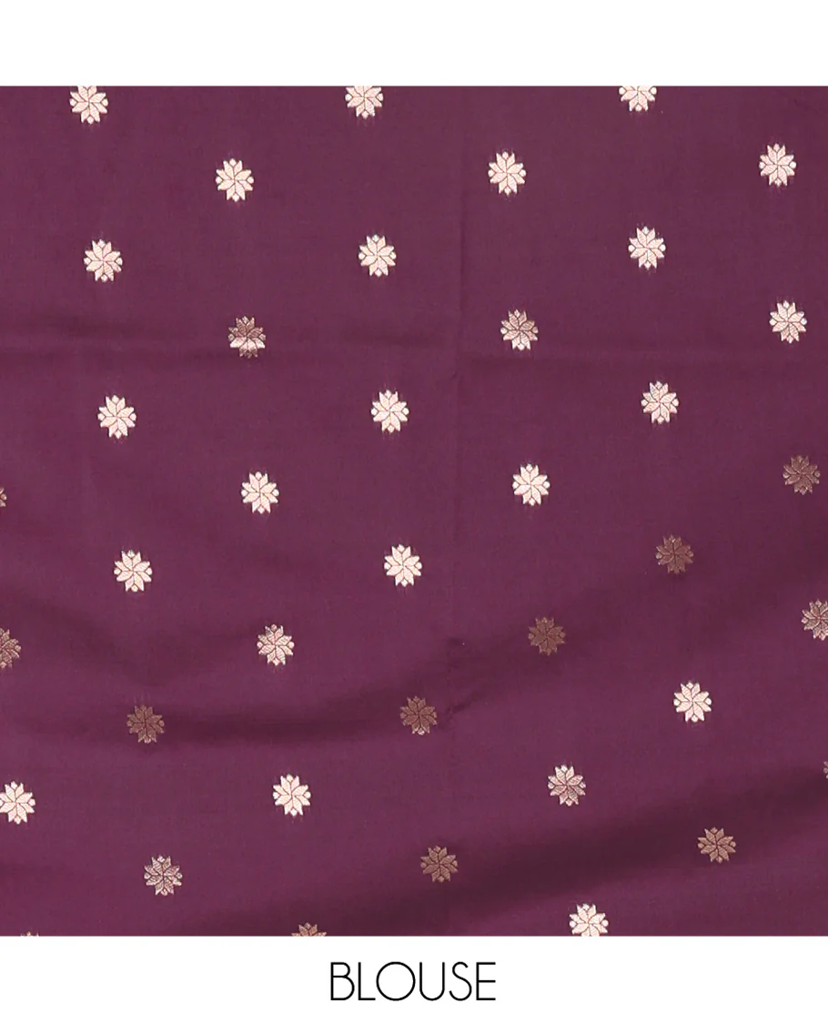 Pista Green Elite Soft Silk Saree, Featuring Zari Buttas on Its Body, Complemented by a Contrast Peacock-Floral Zari Blouse, Intricately Designed Pallu, and Paired with a Contrast Blouse - Image 4