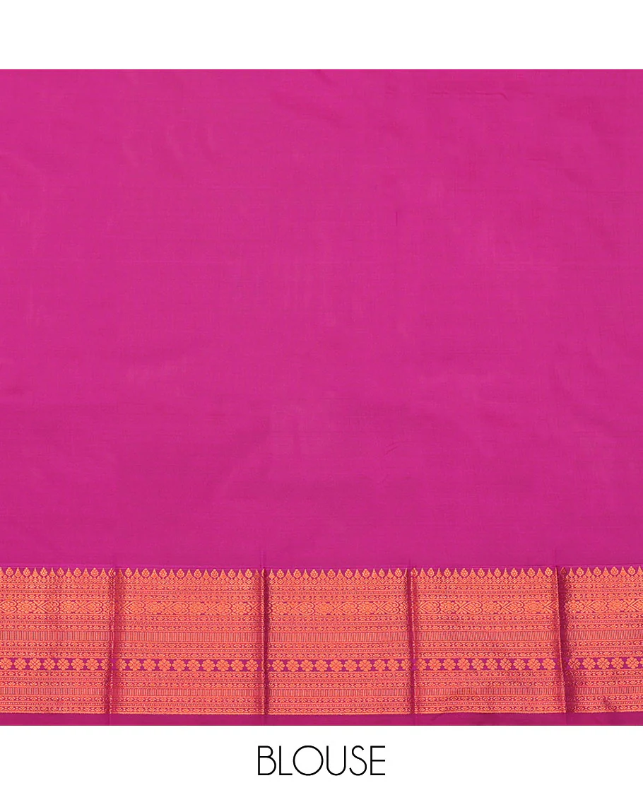Purple Budget Silk Saree, Bedecked with Zari Buttas and Checks All Over Its Body, Highlighted by a Traditional Zari Design Border, Grand Pallu, and Paired with a Matching Blouse - Image 4
