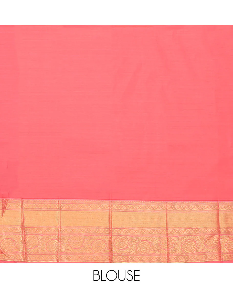 Purple Budget Silk Saree, Subtly Sparkled with Zari Buttas All Over Its Body, Complemented by a Contrast Traditional Zari Border, Grand Jaal Pallu, and Paired with a Contrast Blouse - Image 4