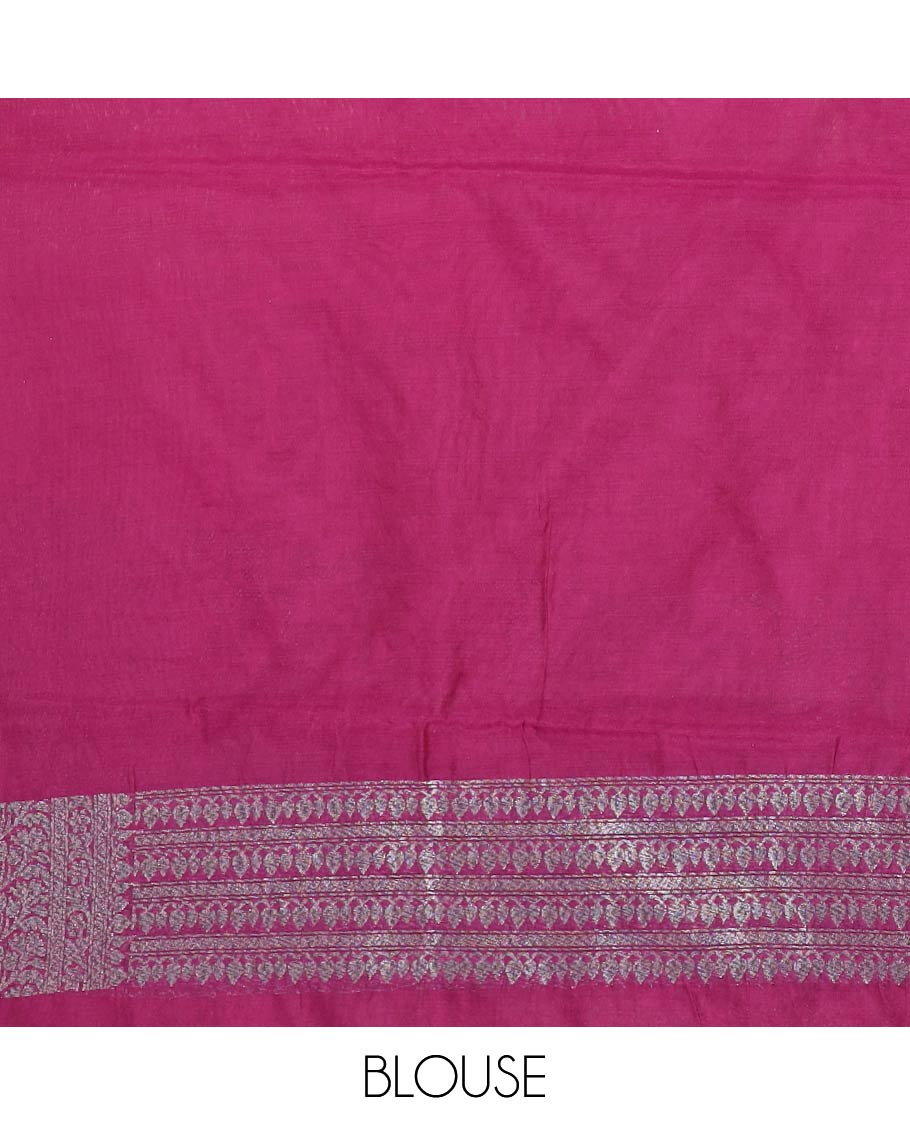 Purple Fancy Georgette Saree Prettified with Zari Buttas, Highlighted by a Traditional Zari Design Border, Grandly Woven Pallu Featuring Floral Jaal Designs in Zari, and Paired with a Matching Blouse - Image 4