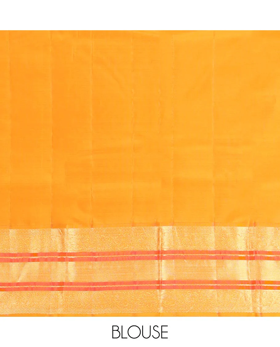 Purple Vasundhara Lite-Silk Mix Saree Decked Up with Zari Buttas on Its Body, Complemented by a Contrast Border of Neli, Muthu, and Kodi Visiry Designs, Pallu Spotlighted with Jaal Designs, and Paired with a Contrast Blouse - Image 6