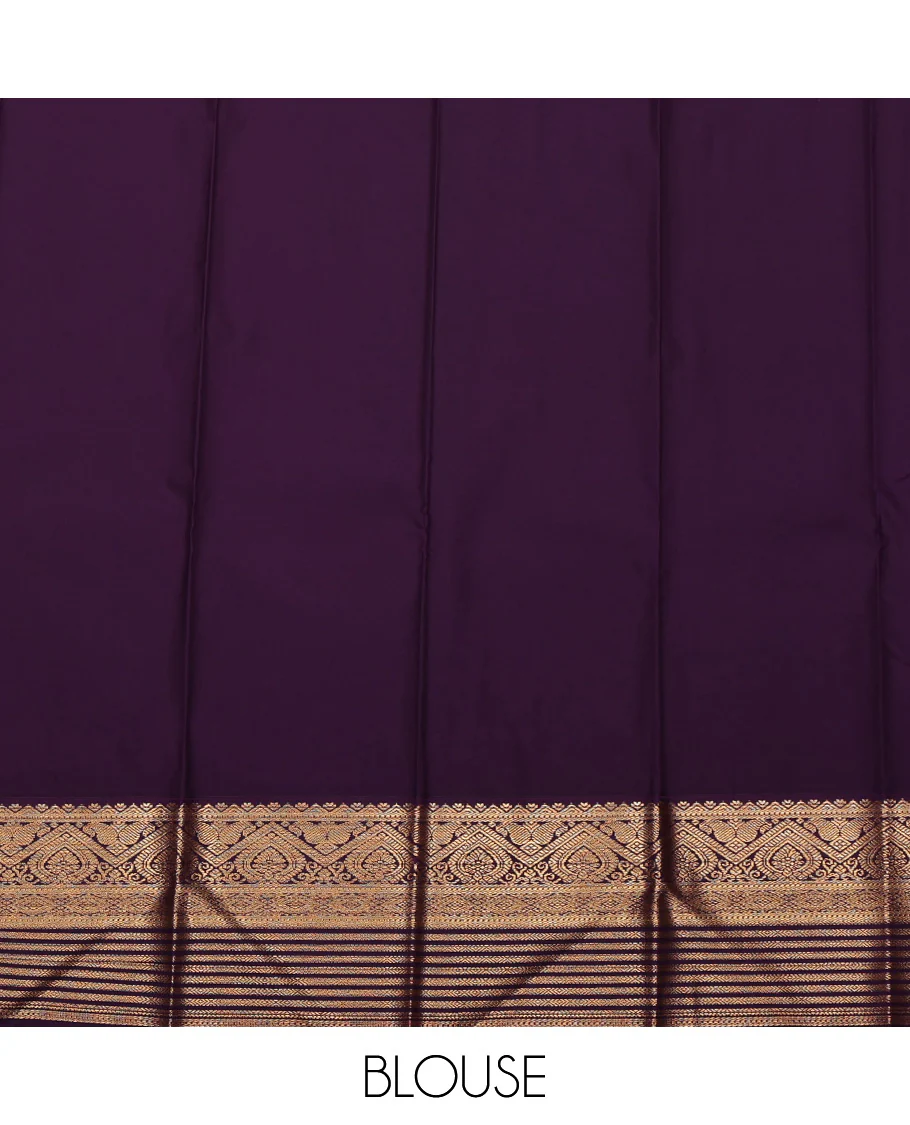 Red Budget Silk Saree, Woven with Zari Buttas All Over Its Body, Complemented by a Contrast Traditional Zari Border, Grand Jaal Pallu, and Paired with a Contrast Blouse - Image 4