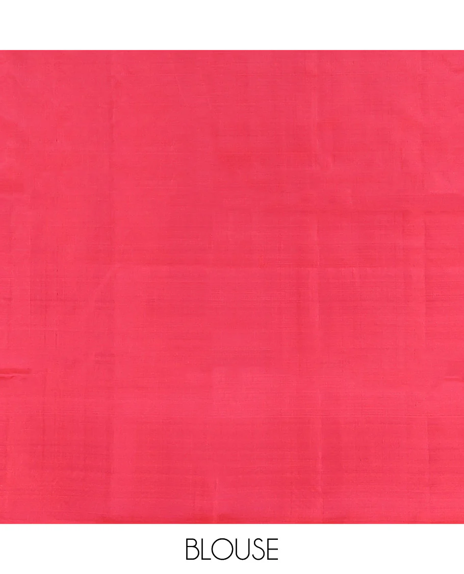 Red Mayuri Lite Silk Mix Saree, Sparsely Woven with Checked Design All Over Its Body, Highlighted by a Zari Traditional Border, Sparsely Woven Pallu, and Paired with a Matching Blouse - Image 6