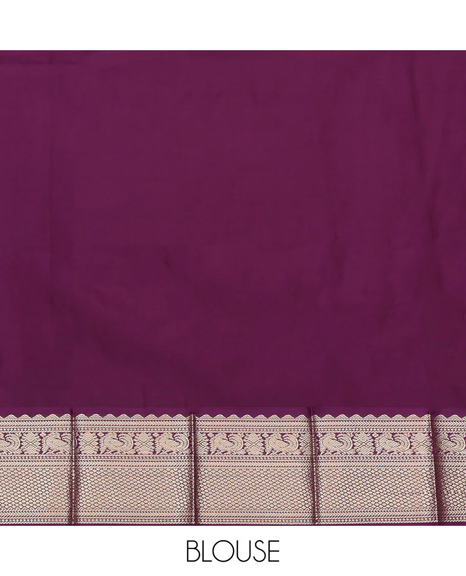 Sandal Budget Silk Saree, Subtly Sparkled with Paisley Stripes All Across Its Body, Complemented by a Captivating Contrast Traditional Zari Design Border, Pallu of Jaal Designs, and Paired with a Contrast Blouse - Image 4