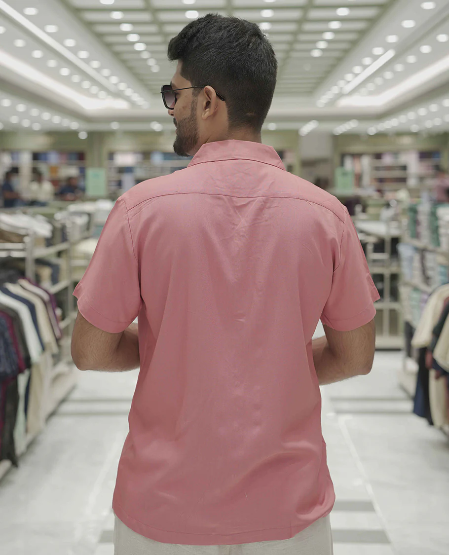 Tomato Cotton-Blended Casual Shirt, Subtle Sparkled with Contemporary Prints, Comes with a Cuban Collar, Half-Sleeves, Regular Fit, and Regular Length - Image 4