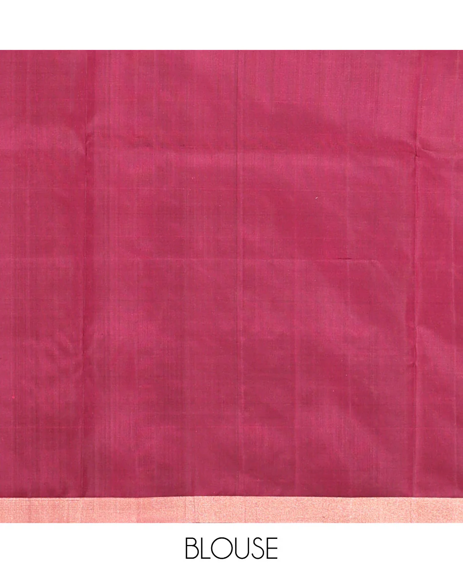 Wine Mayuri Soft Silk Saree, Subtly Woven with Manga Buttas All Over Its Body, Highlighted and Temple Border of Floral Creeper Designs, Pallu of Floral Designs, and Paired with a Matching Blouse - Image 6