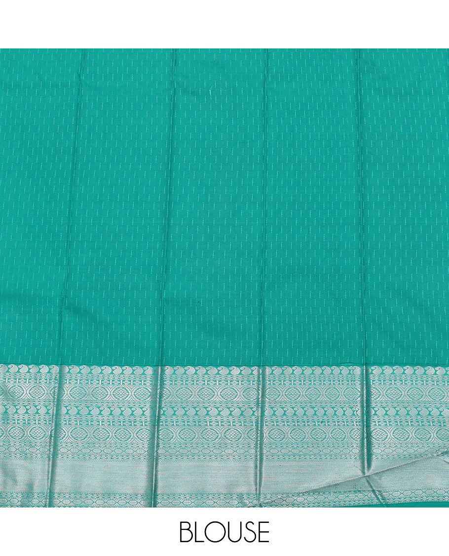 Yellow Budget Silk Saree, Gleamed Up with Zari Stripes All Over Its Body, Complemented by a Contrast Traditional Zari Design Border, Grand Pallu, and Paired with a Contrast Blouse - Image 4