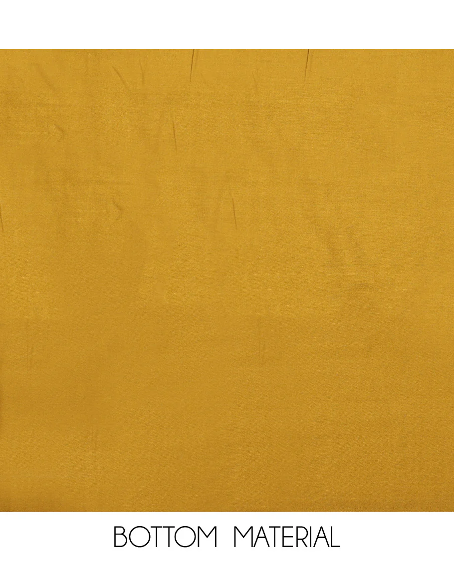 Yellow Material Chudidar Set, Beautified with Floral Abstract Print and Neck Embroidery on Cotton Top, a Contrast Plain Cotton Bottom, and Paired with a Plain Dupatta - Image 3